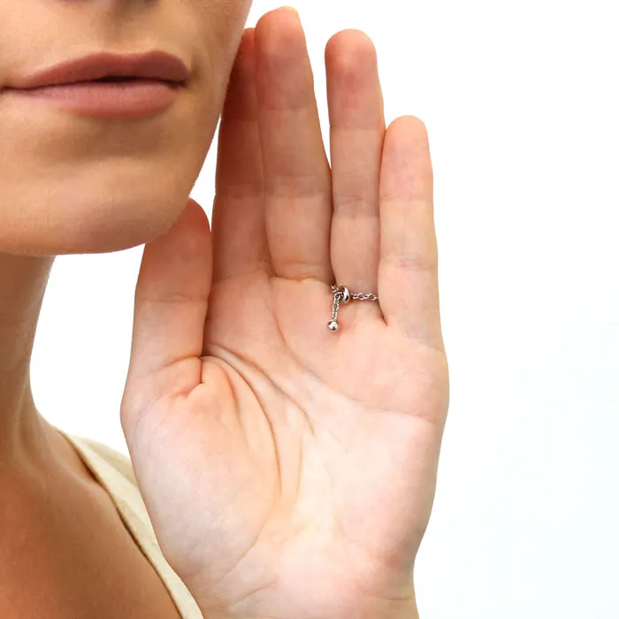 BERRICLE Owl CZ Chain Ring in Sterling Silver Rings