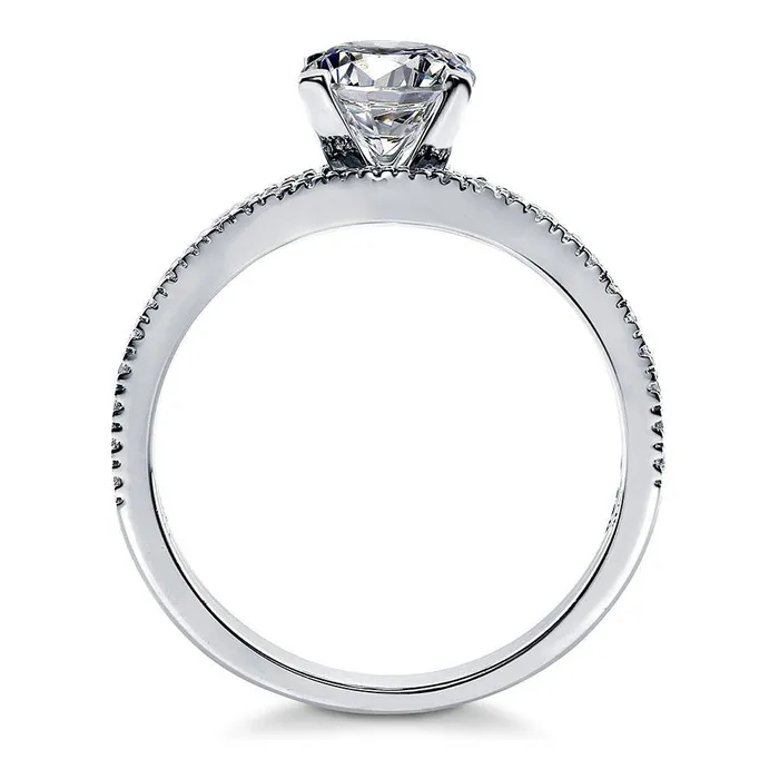 BERRICLE Rings Solitaire Wishbone 1ct CZ Ring Set in Sterling Silver