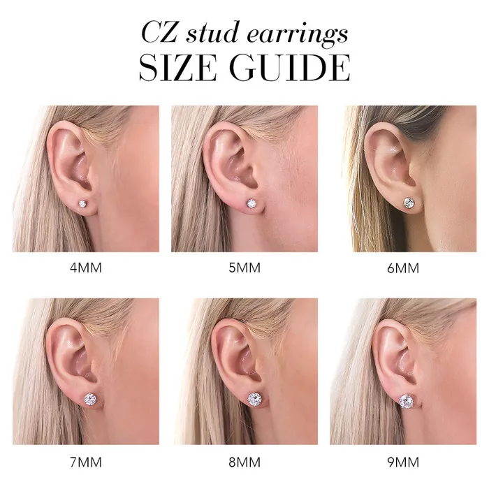 BERRICLE Solitaire Bezel CZ Stud Earrings in Gold Flashed Sterling Silver Earrings