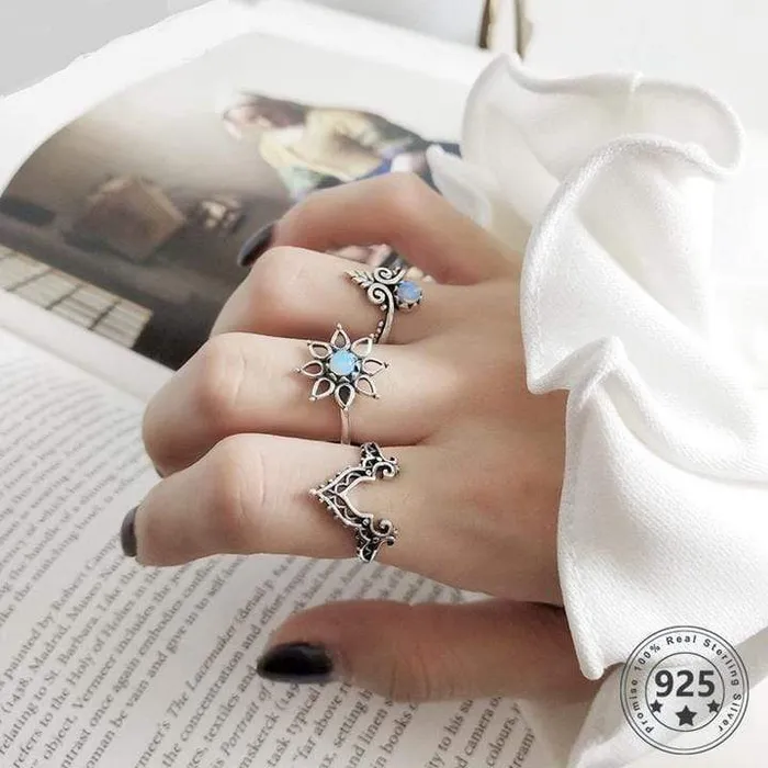 Boho Rings with Opal in Sterling Silver WickedAF Rings