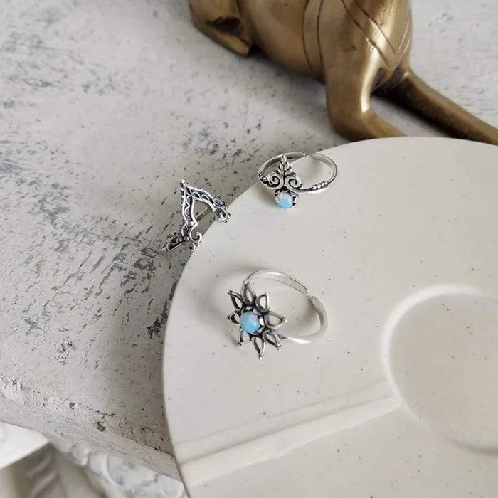 Boho Rings with Opal in Sterling Silver WickedAF Rings