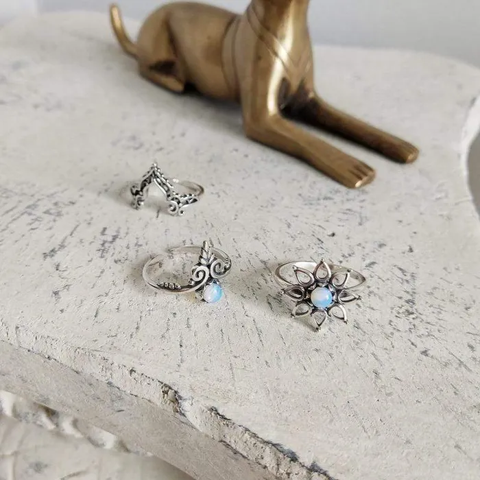 Boho Rings with Opal in Sterling Silver WickedAF Rings