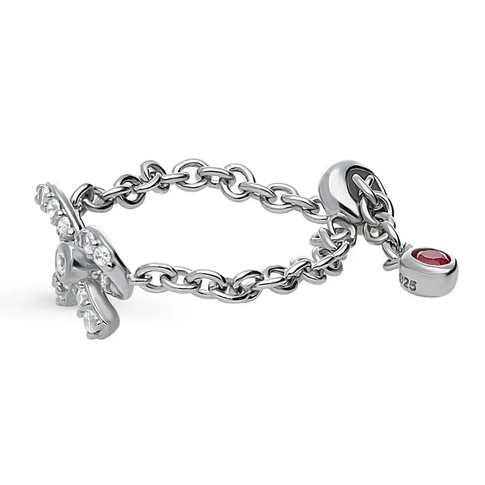 Bow Tie CZ Chain Ring in Sterling Silver BERRICLE Rings