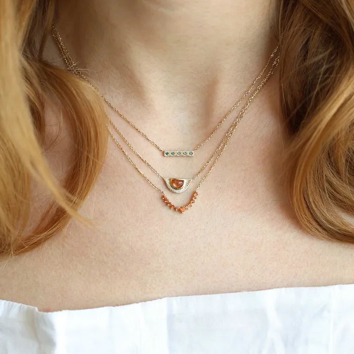 Capucinne Cyra 3Piece Sunstone Necklace Set Necklaces