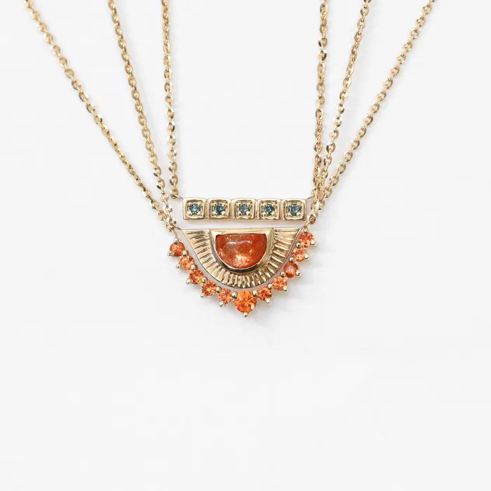 Capucinne Cyra 3Piece Sunstone Necklace Set Necklaces