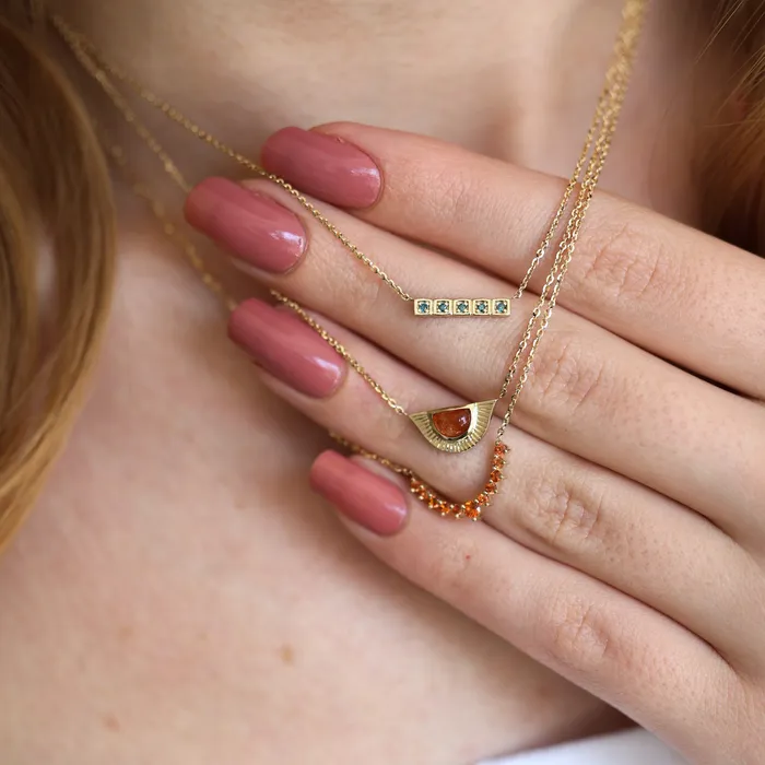 Capucinne Cyra 3Piece Sunstone Necklace Set Necklaces