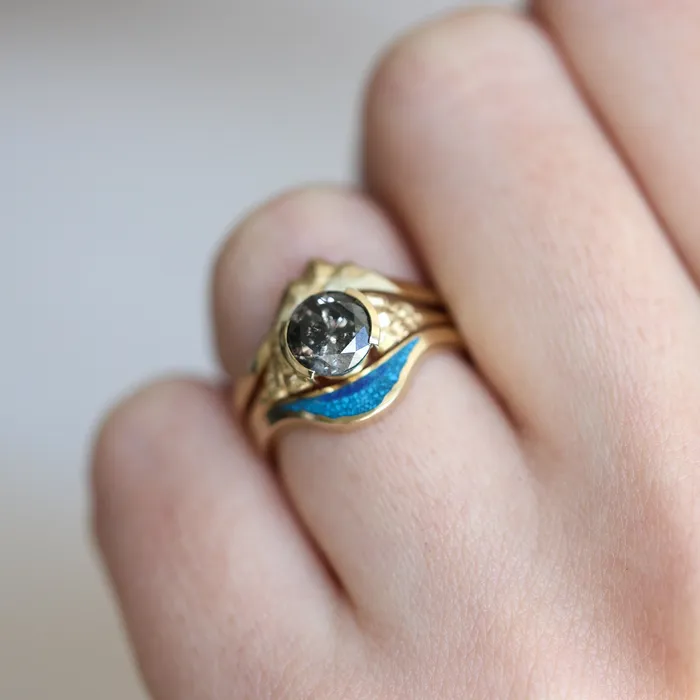 Capucinne Rings Lilah Salt Pepper Diamond Ring Set