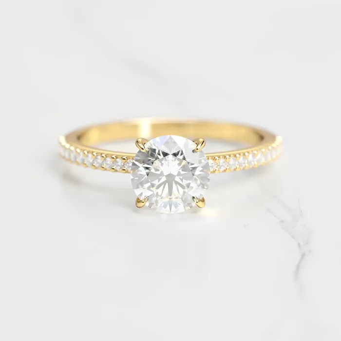 Capucinne Rings Round Half Pave Diamond Ring