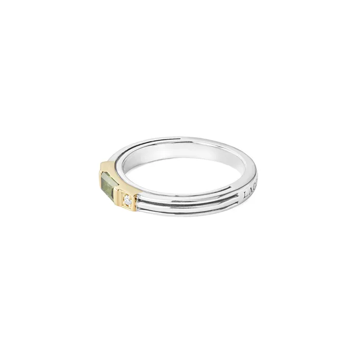 Caviar Color Green Tourmaline and Diamond Stacking Ring Lagos Rings Caviar Color Green Tourmaline and Diamond Stacking Ring Lagos Rings