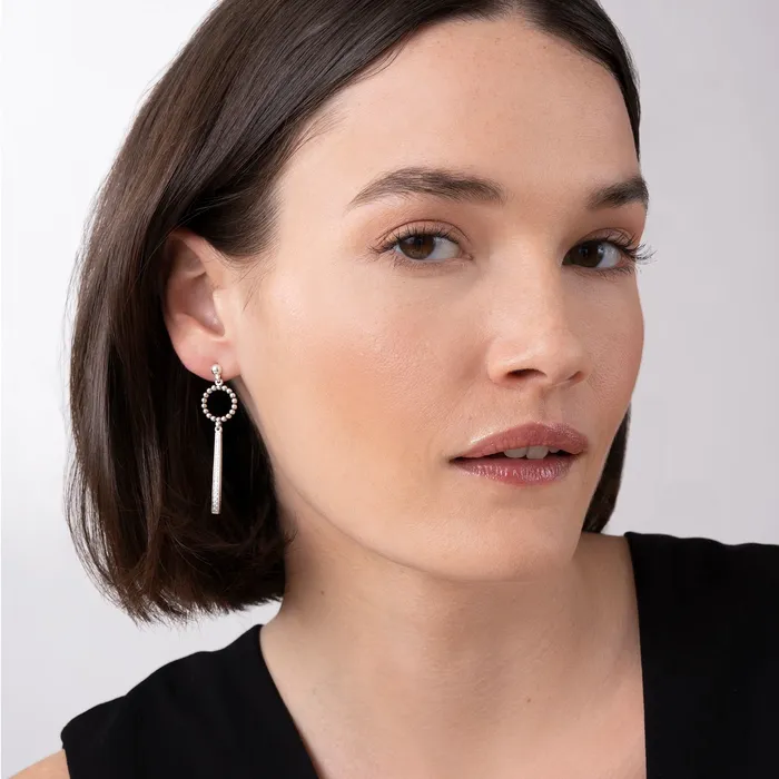 Caviar Spark Beaded Circle Diamond Drop Earrings LAGOS Earrings Caviar Spark Beaded Circle Diamond Drop Earrings LAGOS Earrings