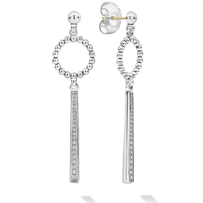 Caviar Spark Beaded Circle Diamond Drop Earrings LAGOS Earrings Caviar Spark Beaded Circle Diamond Drop Earrings LAGOS Earrings