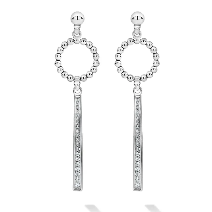 Caviar Spark Beaded Circle Diamond Drop Earrings LAGOS Earrings Caviar Spark Beaded Circle Diamond Drop Earrings LAGOS Earrings