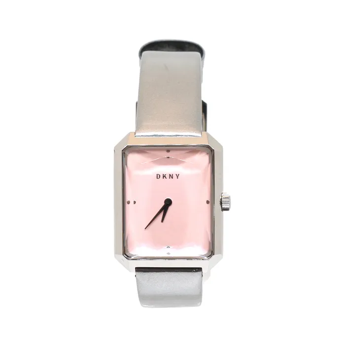 DKNY Ladies Watch Stainless Steel Case with Pink Dial and Gray Leather Strap Dkny Watches DKNY Ladies Watch Stainless Steel Case with Pink Dial and Gray Leather Strap Dkny Watches