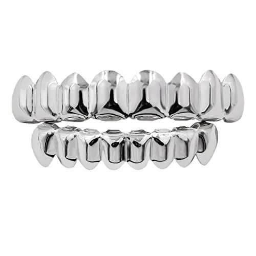 Dropshipped via Social Commerce Network Earrings ATORSE 18K Golden Plated Grills 8 Teeth Grill Set Halloween Vampire Props Silver Dropshipped via Social Commerce Network Earrings ATORSE 18K Golden Plated Grills 8 Teeth Grill Set Halloween Vampire Props Silver