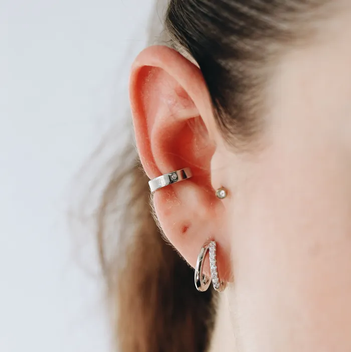 Ear cuff Inlaid Silver HoraceJewelry Earrings