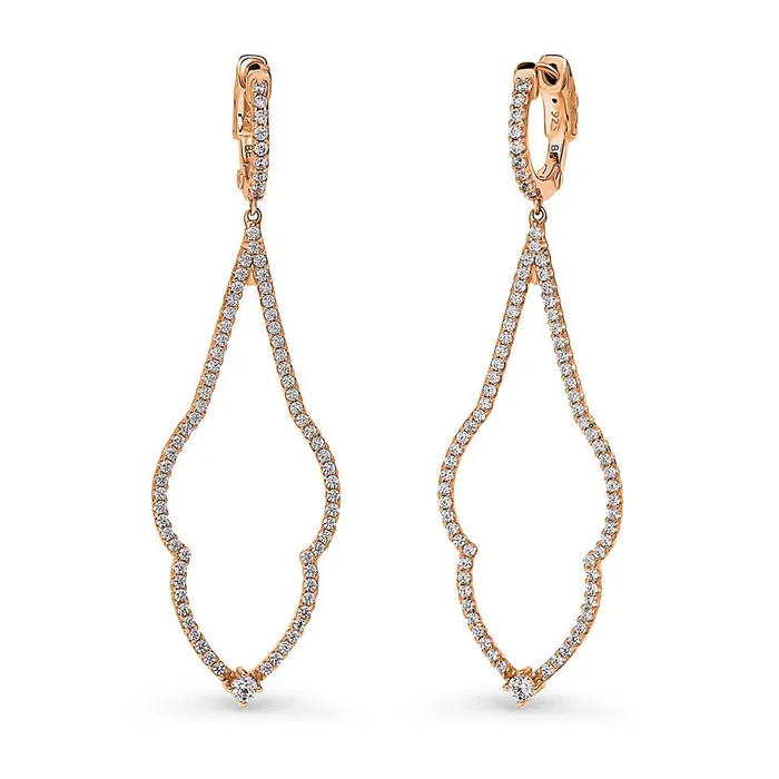 Earrings Chevron CZ Chandelier Earrings in Sterling Silver BERRICLE