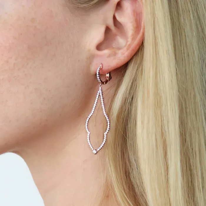 Earrings Chevron CZ Chandelier Earrings in Sterling Silver BERRICLE