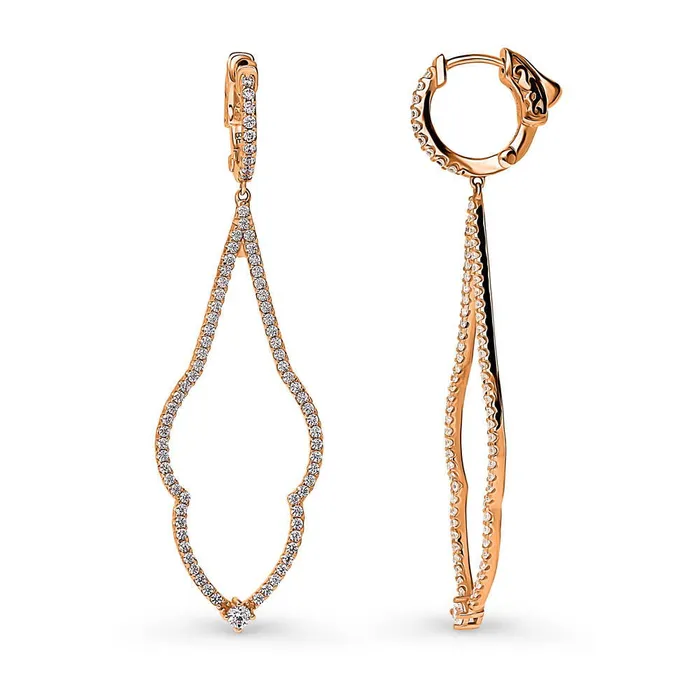 Earrings Chevron CZ Chandelier Earrings in Sterling Silver BERRICLE