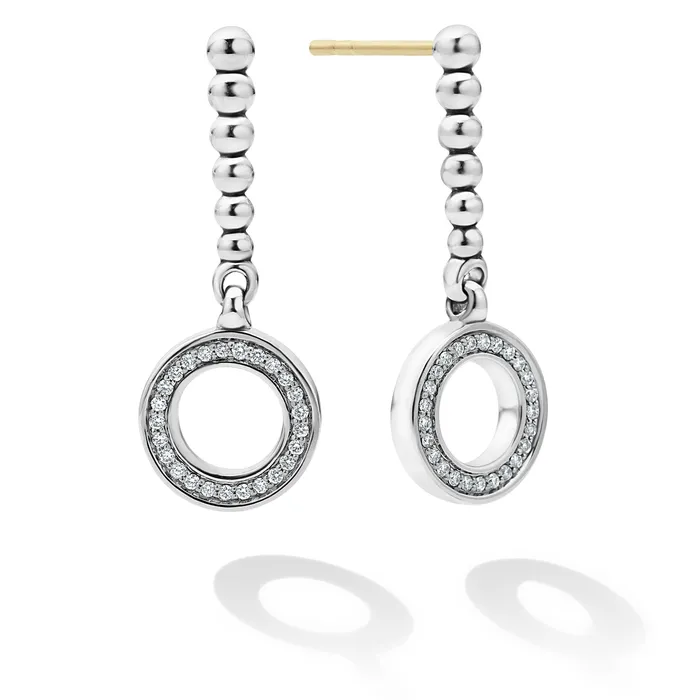 Earrings LAGOS Caviar Spark Drop Circle Diamond Earrings