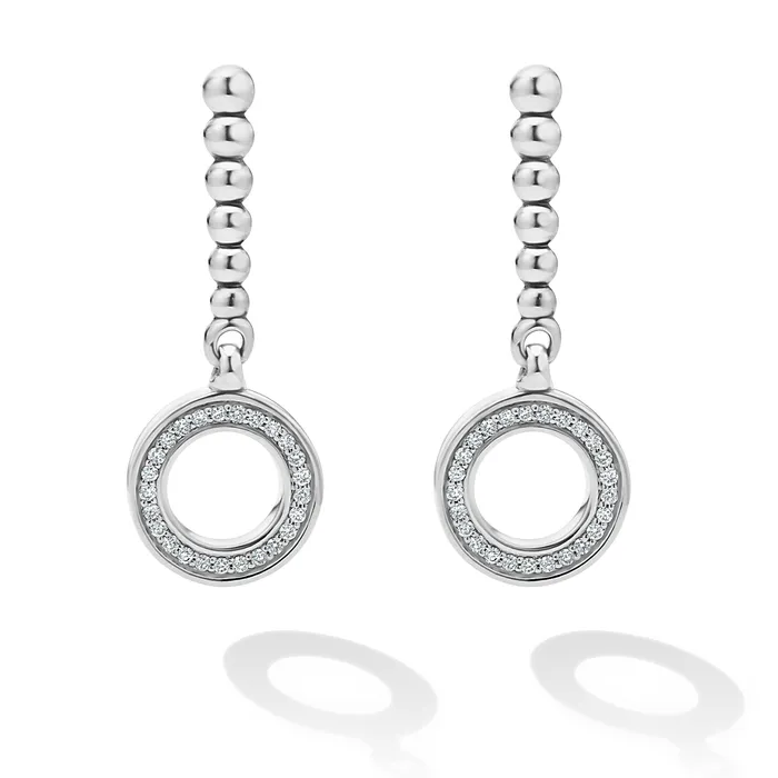 Earrings LAGOS Caviar Spark Drop Circle Diamond Earrings Earrings LAGOS Caviar Spark Drop Circle Diamond Earrings