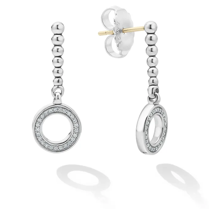 Earrings LAGOS Caviar Spark Drop Circle Diamond Earrings Earrings LAGOS Caviar Spark Drop Circle Diamond Earrings