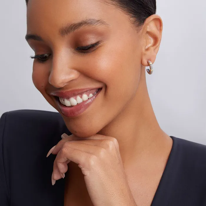Earrings Lagos Signature Caviar TwoTone Caviar Huggie Earrings Earrings Lagos Signature Caviar TwoTone Caviar Huggie Earrings