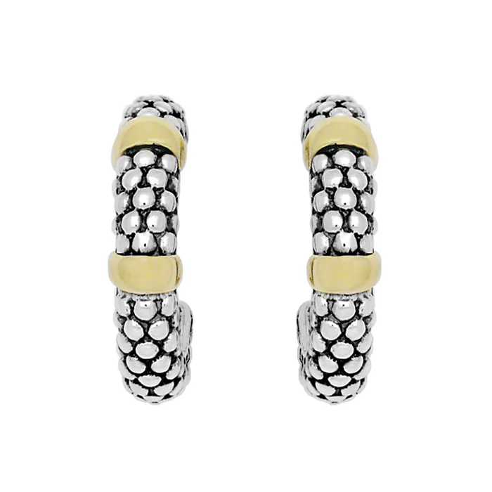Earrings Lagos Signature Caviar TwoTone Caviar Huggie Earrings Earrings Lagos Signature Caviar TwoTone Caviar Huggie Earrings