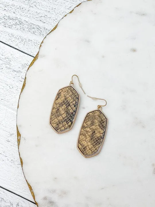Earrings Prep Obsessed PBE Textured Snakeskin Gold Drop Earrings