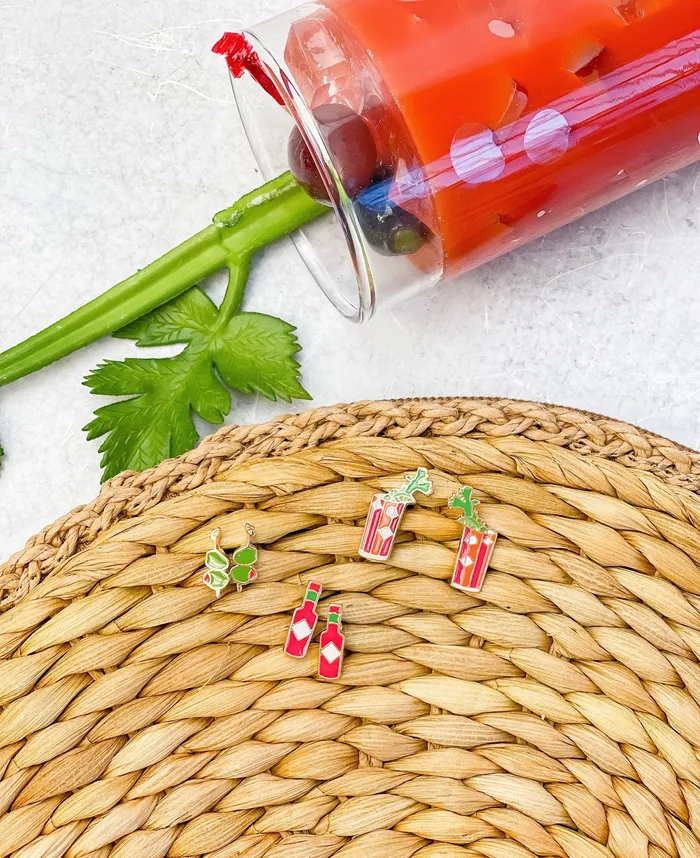 Earrings Prep Obsessed RNK Set of 3 Enamel Stud Earrings Bloody Mary