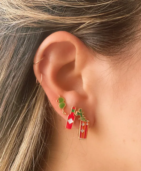 Earrings Prep Obsessed RNK Set of 3 Enamel Stud Earrings Bloody Mary