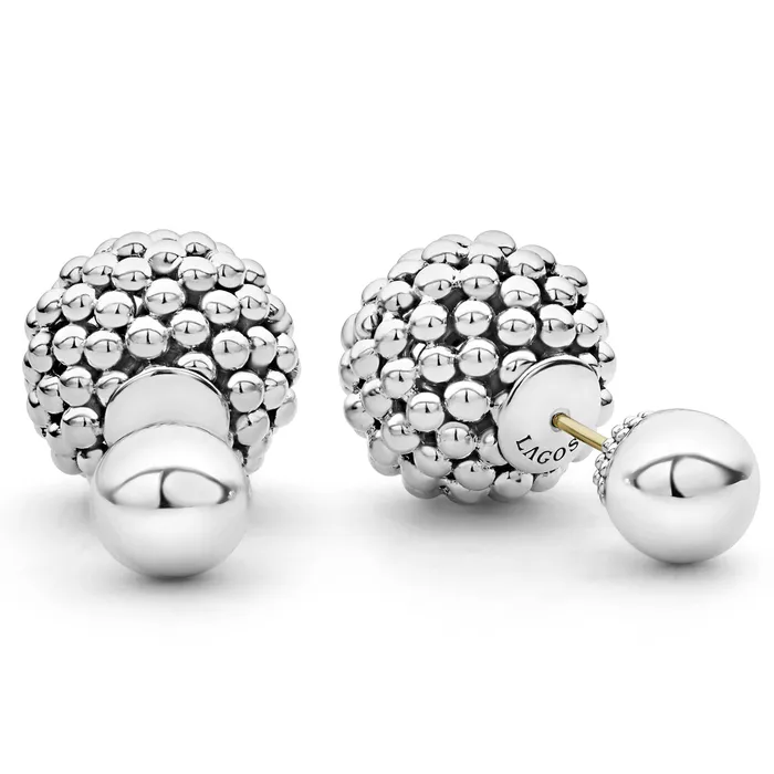 Earrings Signature Caviar Silver Beaded FrontBack Earrings Lagos