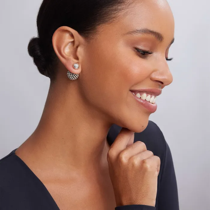 Earrings Signature Caviar Silver Beaded FrontBack Earrings Lagos Earrings Signature Caviar Silver Beaded FrontBack Earrings Lagos