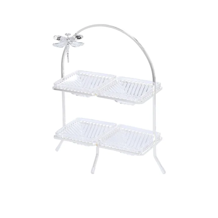 Ele 4PM Luxury Silver Stand Tray With Dragonfly Ele 4PM Rings Ele 4PM Luxury Silver Stand Tray With Dragonfly Ele 4PM Rings