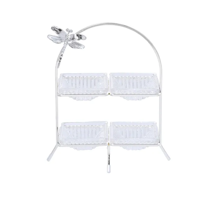 Ele 4PM Luxury Silver Stand Tray With Dragonfly Ele 4PM Rings Ele 4PM Luxury Silver Stand Tray With Dragonfly Ele 4PM Rings