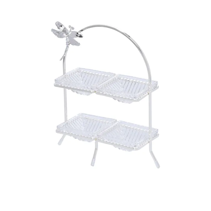 Ele 4PM Luxury Silver Stand Tray With Dragonfly Ele 4PM Rings Ele 4PM Luxury Silver Stand Tray With Dragonfly Ele 4PM Rings