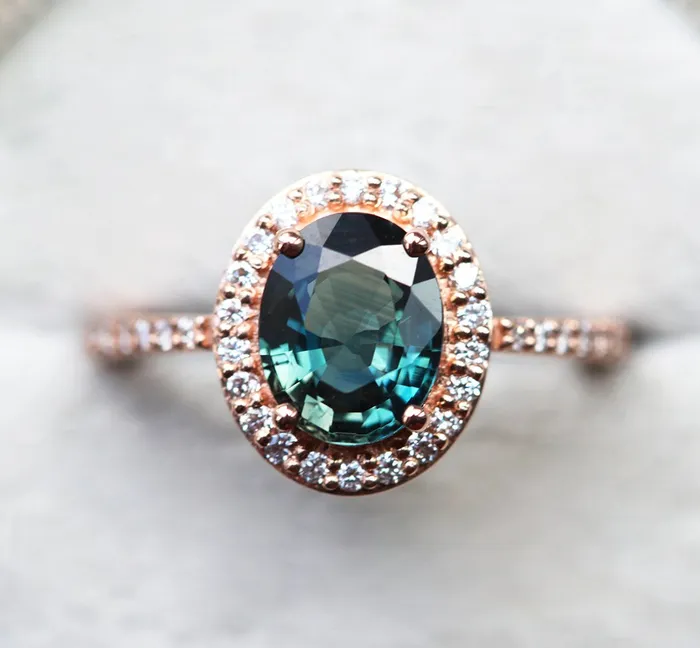 Elizabeth Oval Sapphire Diamond Ring Capucinne Rings
