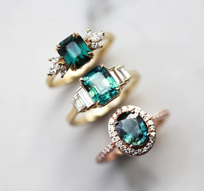 Elizabeth Oval Sapphire Diamond Ring Capucinne Rings
