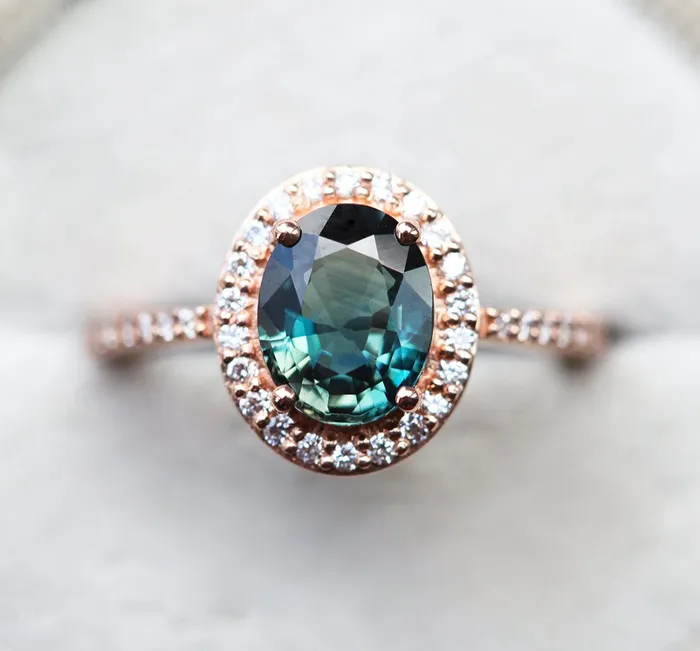 Elizabeth Oval Sapphire Diamond Ring Capucinne Rings