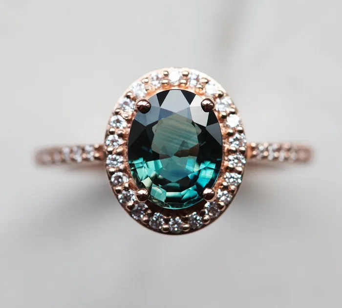 Elizabeth Oval Sapphire Diamond Ring Capucinne Rings