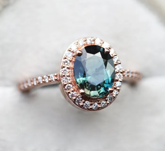 Elizabeth Oval Sapphire Diamond Ring Capucinne Rings