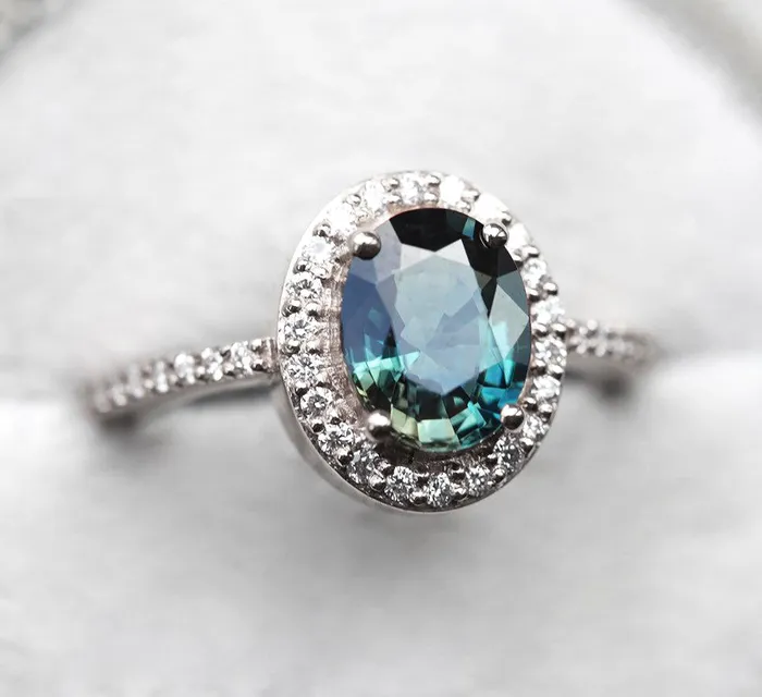 Elizabeth Oval Sapphire Diamond Ring Capucinne Rings