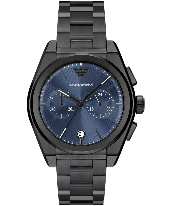 Emporio Armani Federico Chronograph Gents Blue Dial Gunmetal Stainless Steel Watch Emporio Armani Watches Emporio Armani Federico Chronograph Gents Blue Dial Gunmetal Stainless Steel Watch Emporio Armani Watches