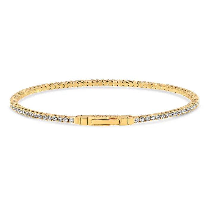 Flexible CZ Bangle in Gold Flashed Sterling Silver 2 Piece BERRICLE Rings