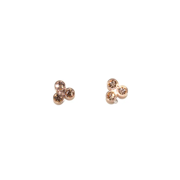 Fossil Earrings Base Metal With Zircon Fossil Earrings