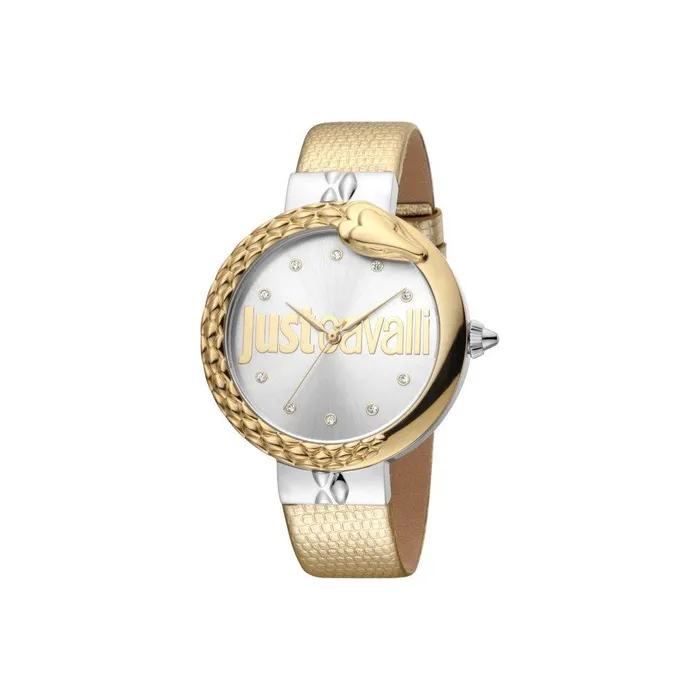 Just Cavalli Watches Just Cavalli Ladies Watch Two Tone Case With Leather Strap Just Cavalli Watches Just Cavalli Ladies Watch Two Tone Case With Leather Strap