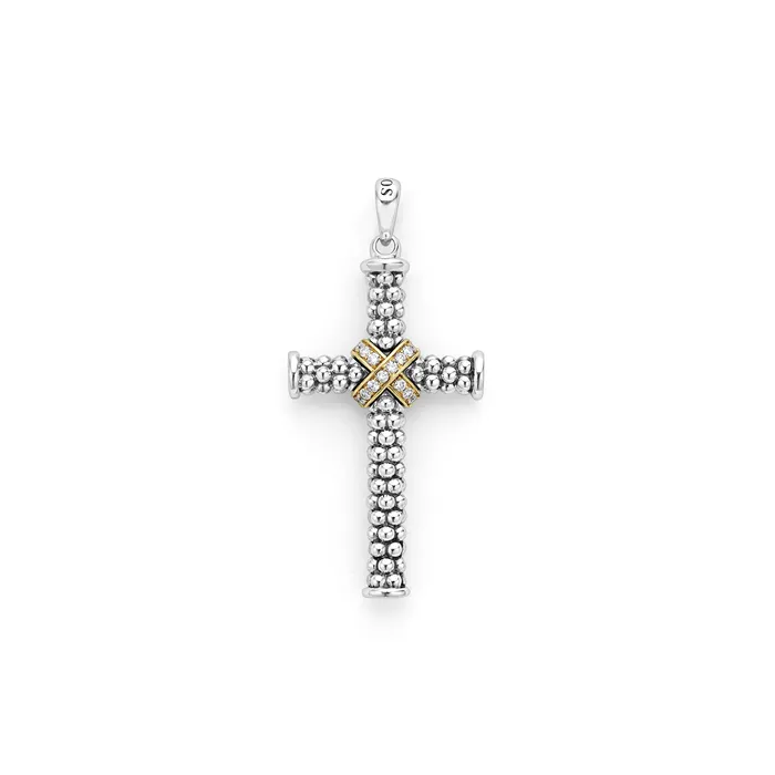 LAGOS Rings Anthem TwoTone Diamond Cross Amulet