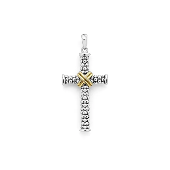 LAGOS Rings Anthem TwoTone Diamond Cross Amulet LAGOS Rings Anthem TwoTone Diamond Cross Amulet