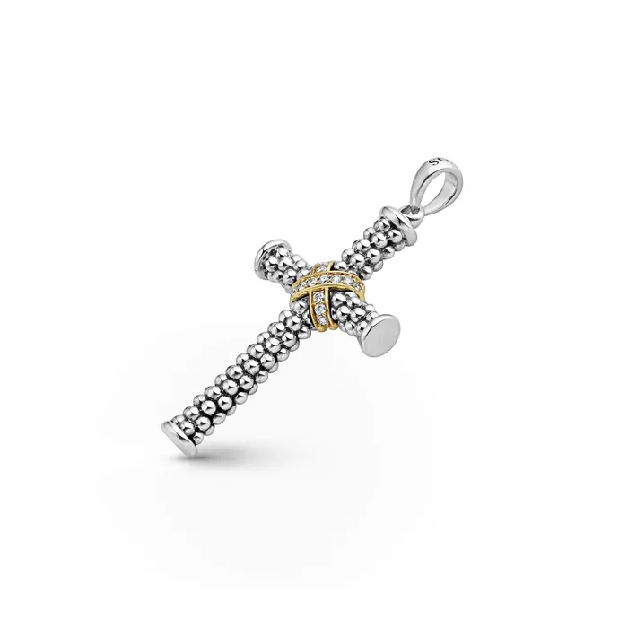 LAGOS Rings Anthem TwoTone Diamond Cross Amulet LAGOS Rings Anthem TwoTone Diamond Cross Amulet