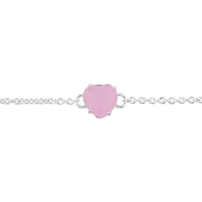 Les Nereides1 Pink Heart Stone La Diamantine Thin BraceletOne Size Les Nereides Bracelets Les Nereides1 Pink Heart Stone La Diamantine Thin BraceletOne Size Les Nereides Bracelets