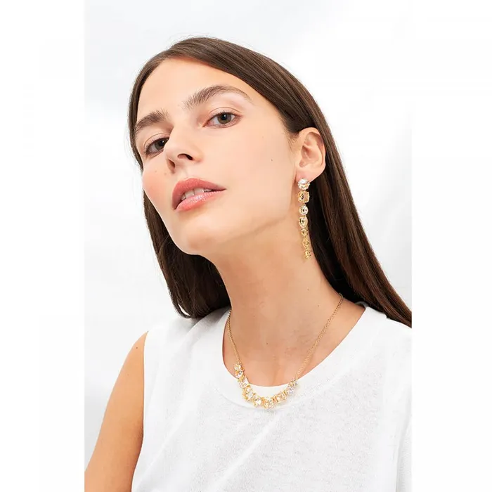 Les Nereides Les Nereides 7 Crystal Stones Earrings Earrings Les Nereides Les Nereides 7 Crystal Stones Earrings Earrings